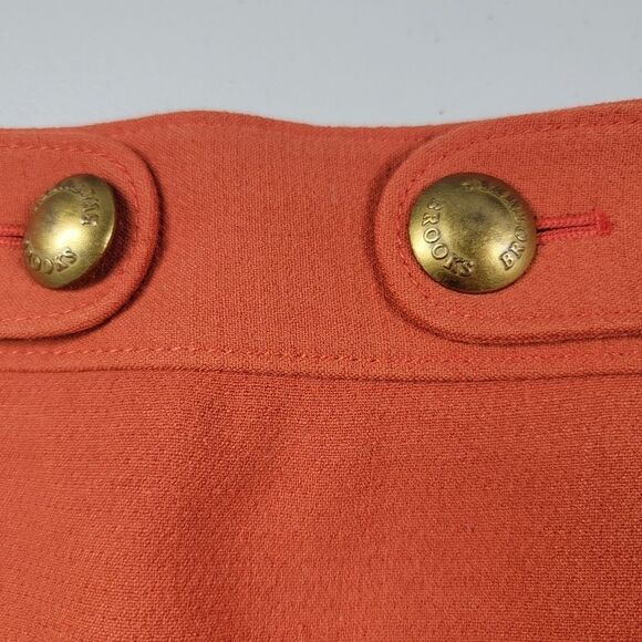 Brooks Brothers Women Mini Skirt Orange Pockets Logo Buttons Size 2 - Picture 4 of 16